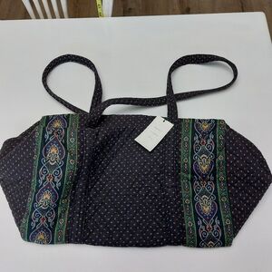 Vera Bradley Vintage Black 1990 Large Duffel NWT